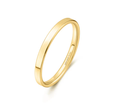 Ania Haie Gold 2mm Smooth Band Size 7