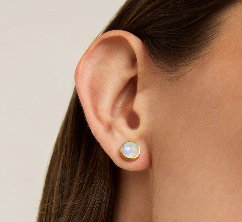 Dean Davidson Gold Cabochon Midi Moonstone Studs