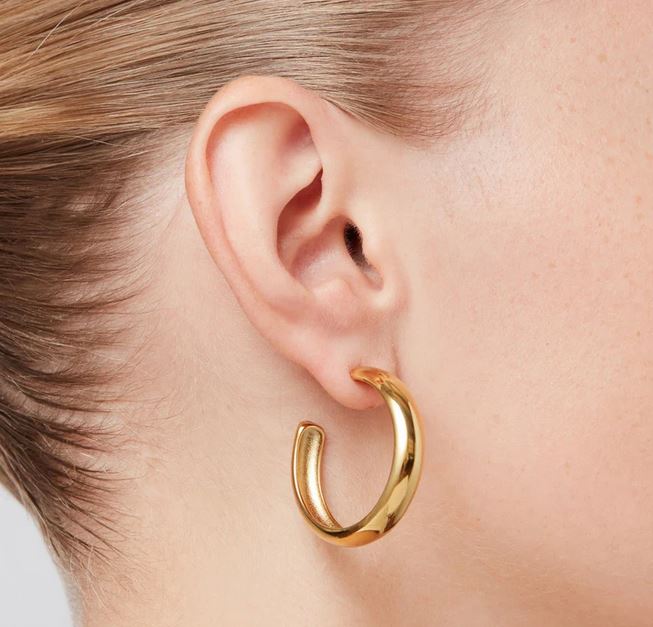 Jenny Bird Gold Large Staple Hoops