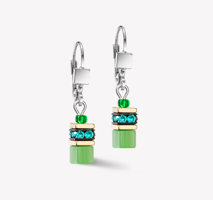 Coeur De Lion GeoCUBE® Iconic Lite Green Earrings