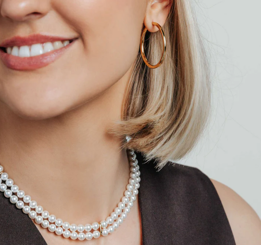 Ti Sento Gold Classic Large Narrow Huggies