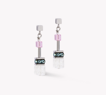 Coeur De Lion GeoCUBE® Rose and Lilac Post Earrings