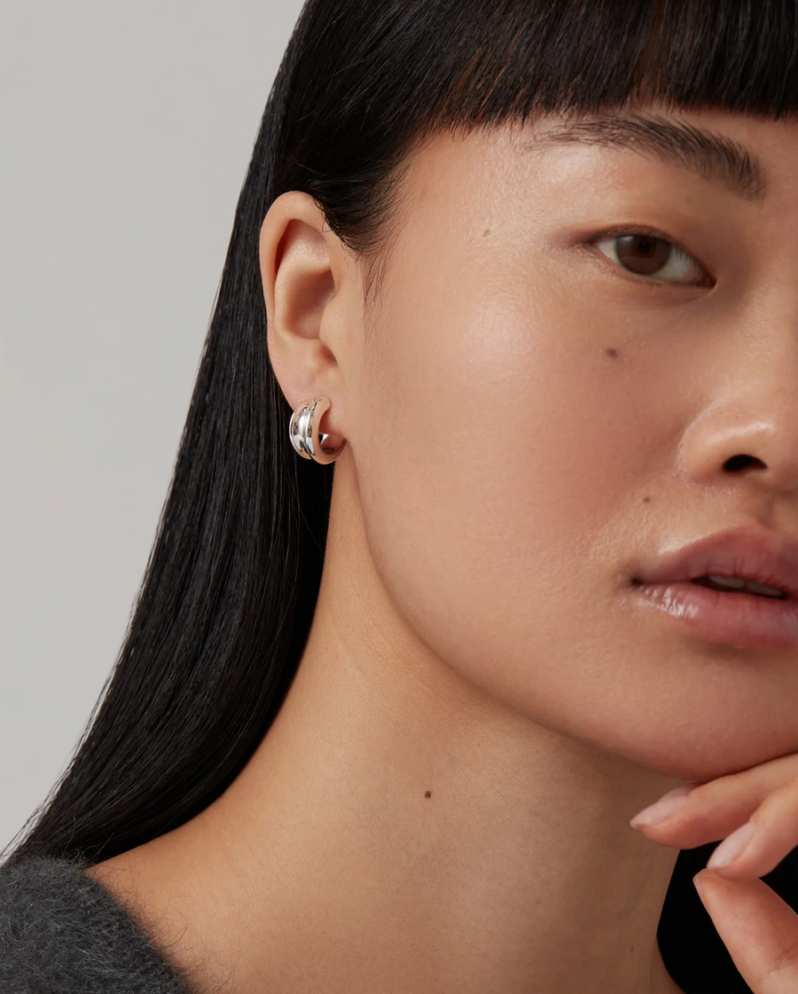 Jenny Bird Silver Mini Lennon Hoop Earrings