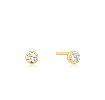 Ania Haie Gold Solitaire Cubic Zirconia studs