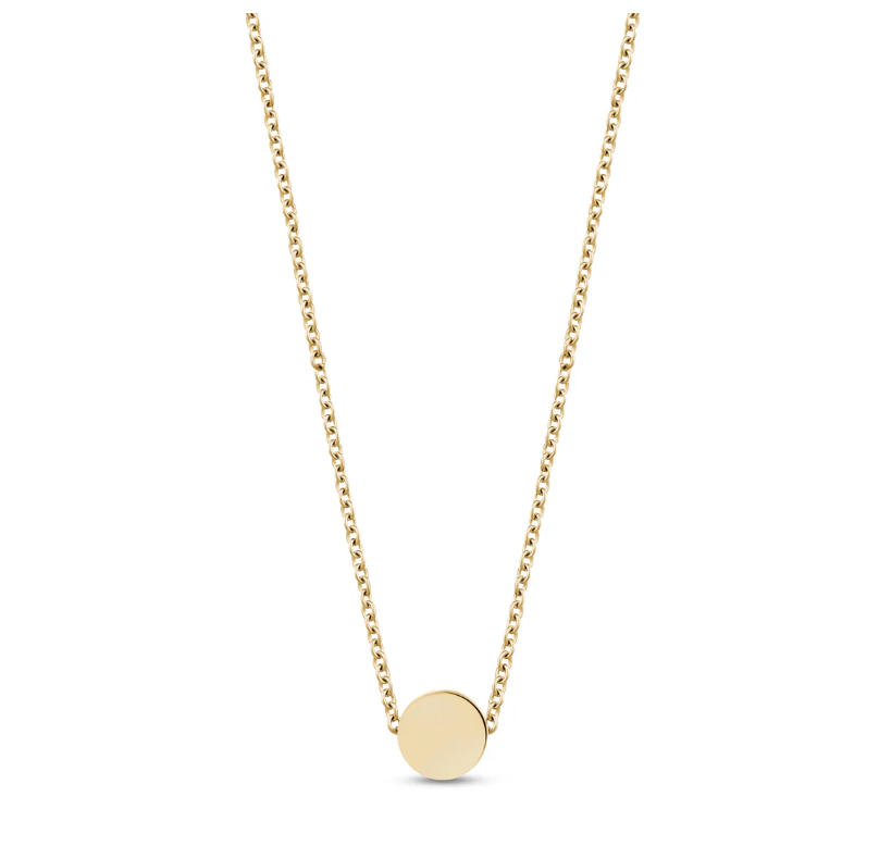 ARZ Steel Gold Small Disc Necklace