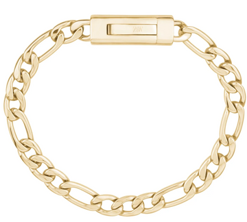 A.R.Z Steel 7mm Gold Figaro Link Bracelet 8 Inches