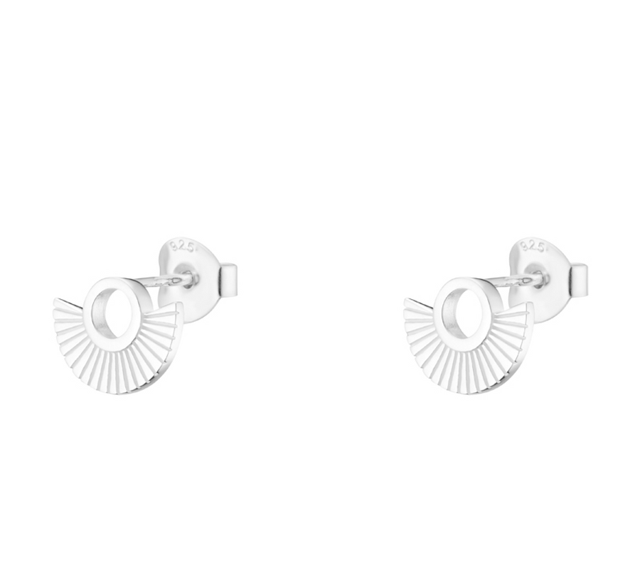 Marseille Sterling Silver Circle Fan Studs