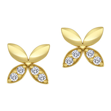The Vault 10k Yellow Gold 0.16ctw Lab Diamond Florette Studs