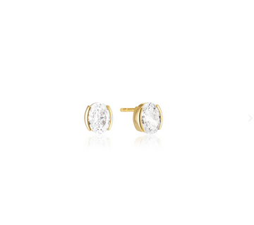 Sif Jakobs Gold Ellisse Carezza Oval Bezel Studs