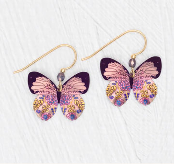 Holly Yashi Pink Blooming Butterfly Earrings