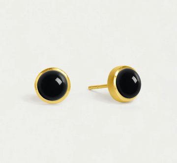 Dean Davidon Gold Cabochon Midi Black Onyx Studs