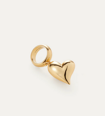 Jenny Bird Gold Art Heart Ring Size 8