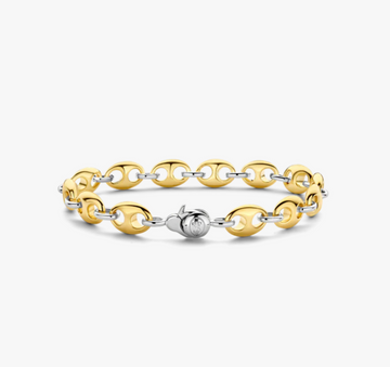 Ti Sento Two Tone Coffee Bean Anchor Link Bracelet