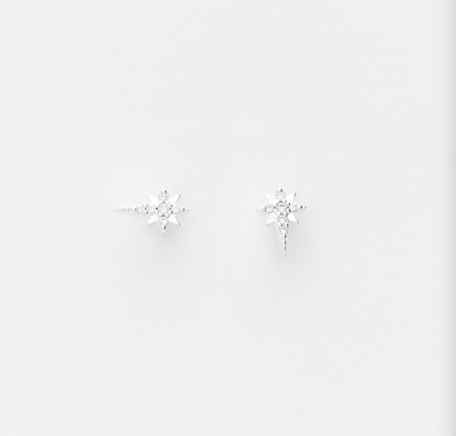 Marseille Sterling Silver North Star Stud Earrings