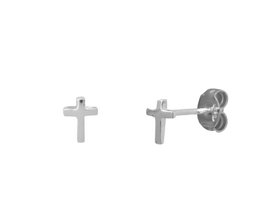 Marseille Silver Corss-Shaped Stud Earrings