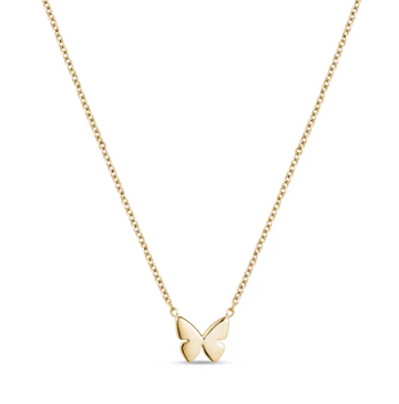 ARZ Gold Small Butterfly Pendant Necklace