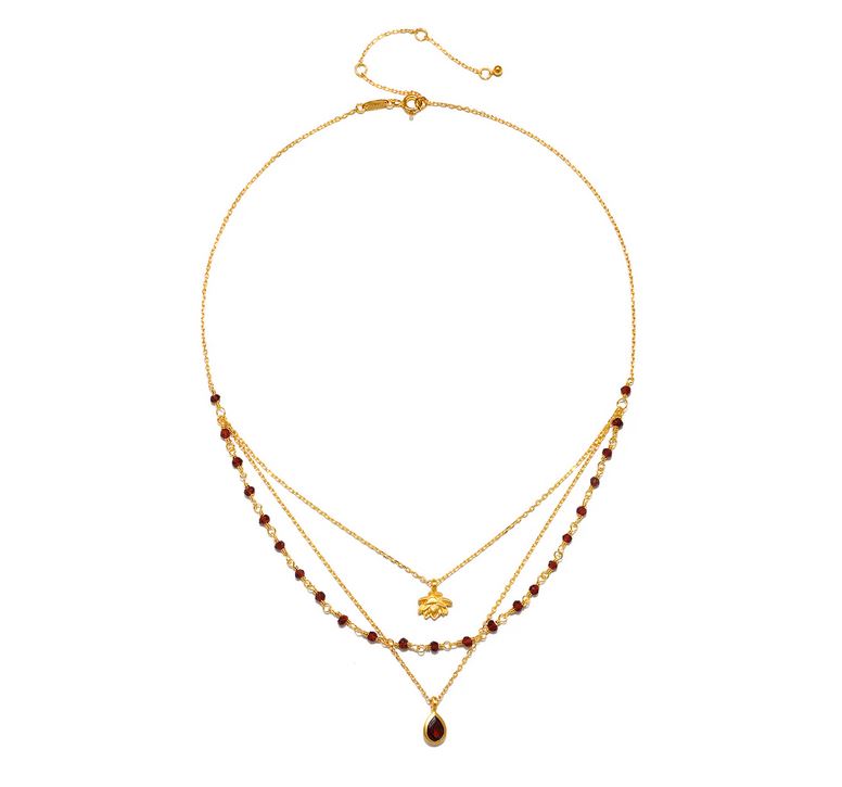 Satya Embrace Change Garnet Triple Layered Necklace