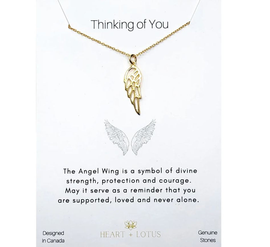 Heart And Lotus Gold Thinking Of You Necklace