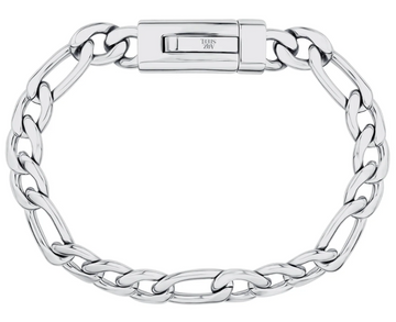 A.R.Z Steel 9mm Figaro Link Bracelet 8 Inches