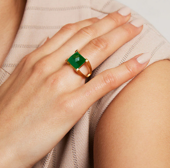 Dean Davidson Green Onyx Mini Plaza Ring Size 7