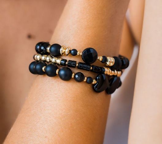 Beblue 'Be Artistic' Gold Black Onyx Bracelet