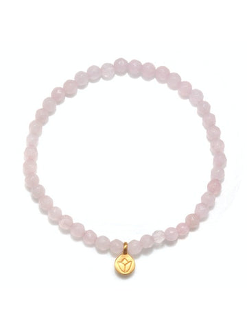 Satya Rose Quartz Lotus Stretch Bracelet