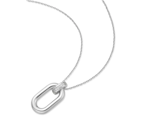 Ania Haie Silver Oval Pendant Necklace