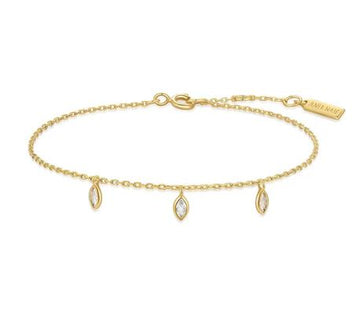 Ania Haie Gold Sparkling Triple Station Bracelet