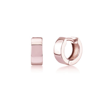 Kurshuni Rose Gold Square Edge Huggies 12 mm