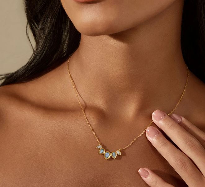 Satya Awaken Intuition Labradorite Petal Necklace