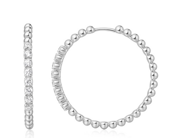 Ania Haie Silver Claw Sphere Beaded Hoops