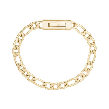 A.R.Z Steel 7mm Gold Figaro Link Bracelet 7.5 Inches