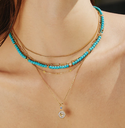 Ania Haie Gold Turquoise Beaded Necklace