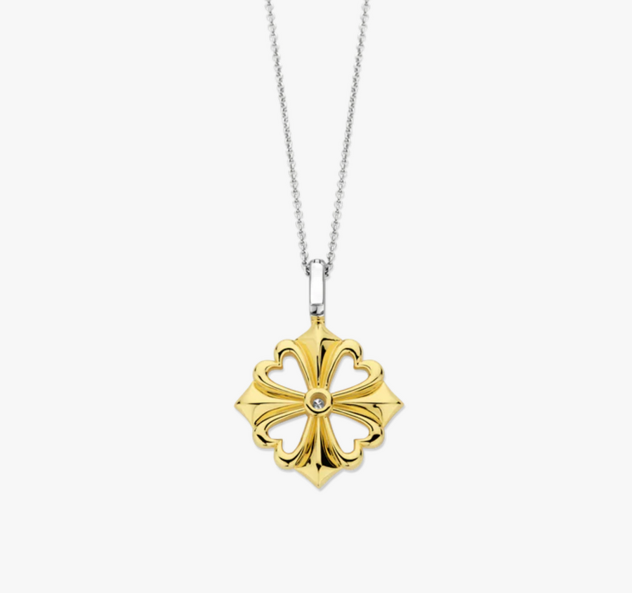 Ti Sento Gold Touch Of Luck Clover Necklace