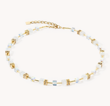 Coeur De Lion GEOCUBE® White and Gold Necklace