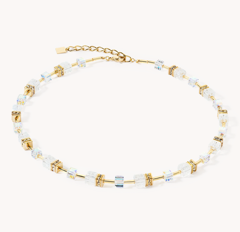 Coeur De Lion GEOCUBE® White and Gold Necklace