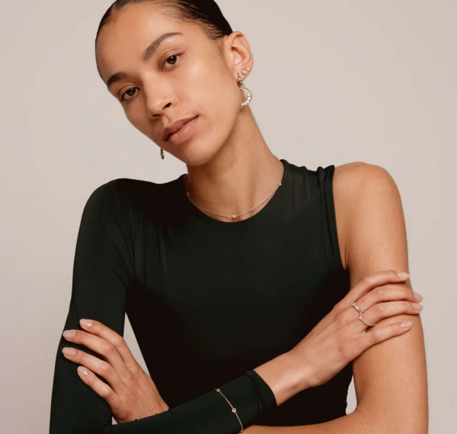 Ti Sento Twisted Gold CZ Rope Studs