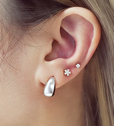 Ania Haie Silver Small Dome Hoops