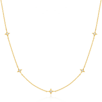 Ania Haie Gold Stars Station Necklace