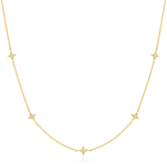 Ania Haie Gold Stars Station Necklace