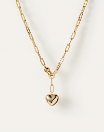 Jenny Bird Gold Puffy Heart Chain Necklace