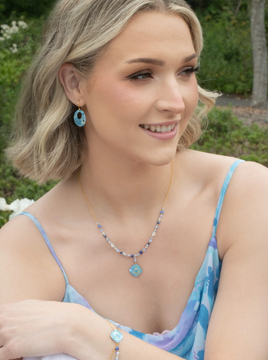 Holly Yashi Sky Blue Elena Beaded Necklace