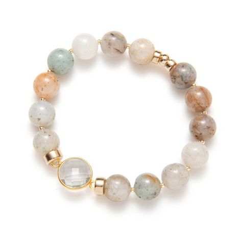 Be Blue Be Inspired Gold Stretch Bracelet