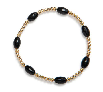 Beblue 'Be United' Gold Black Onyx Station Bracelet