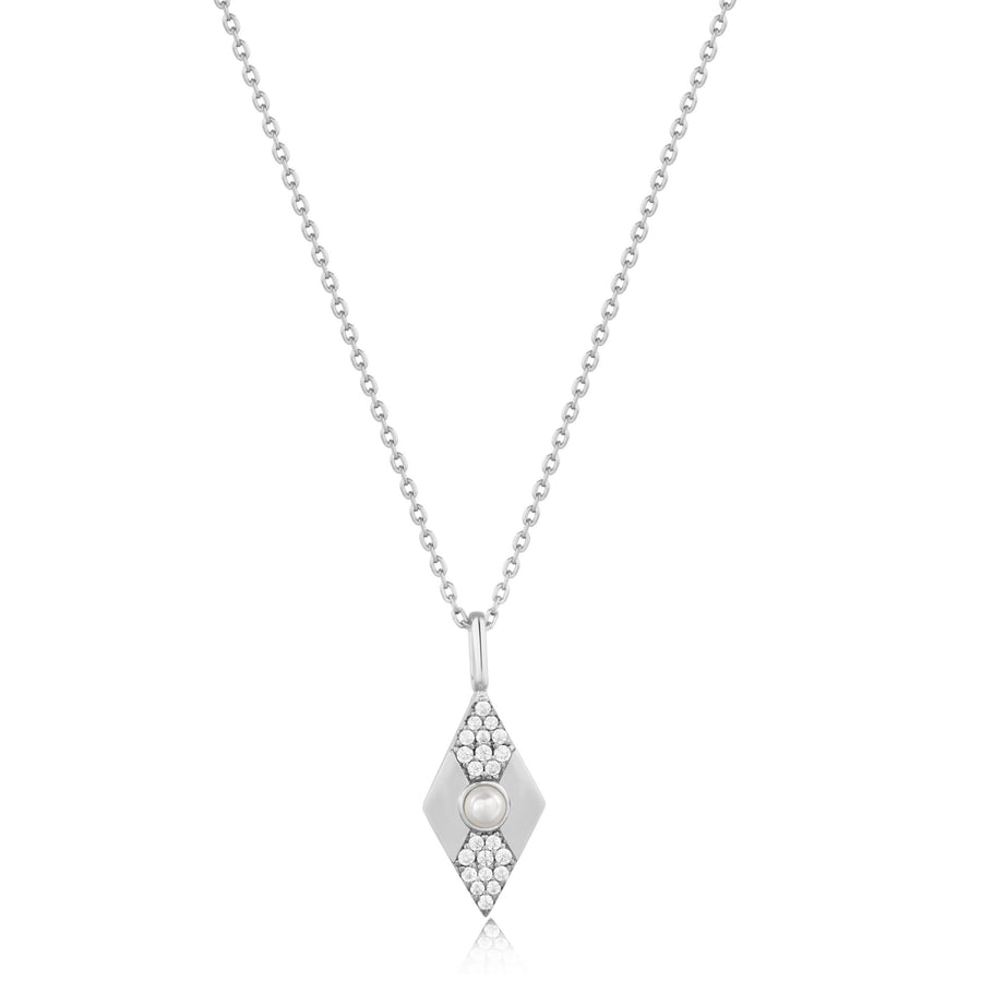 Ania Haie Silver Pearl Geometric Necklace