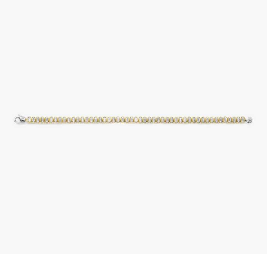 Ti Sento Gold Emerald Cut Tennis Bracelet