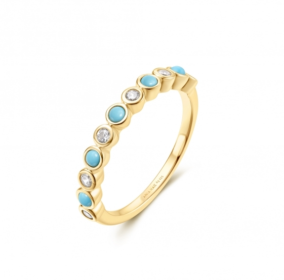 Ania Haie Gold Bezel Turquoise Ring Size 6.5