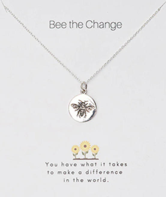 Heart And Lotus Silver Bee The Change Necklace