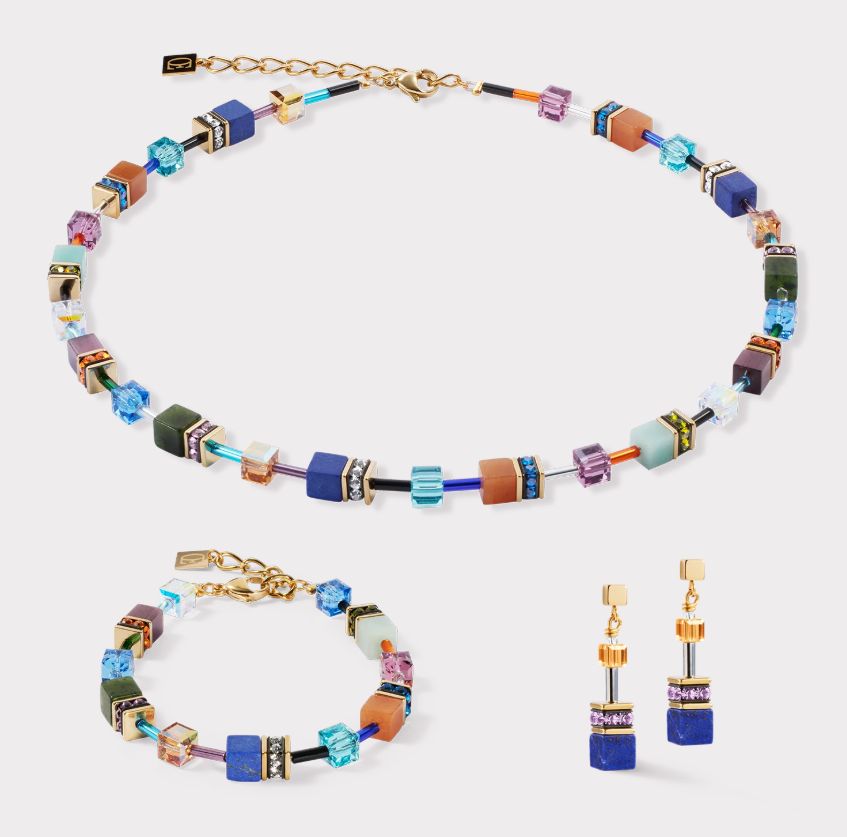 Coeur De Lion GeoCUBE® Gold Lapis Earrings