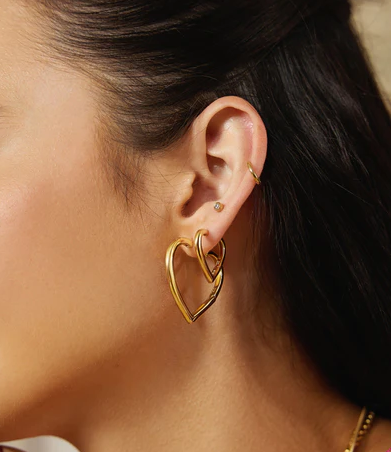 Ania Haie Gold Large Heart Hoop Earrings